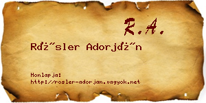 Rösler Adorján névjegykártya